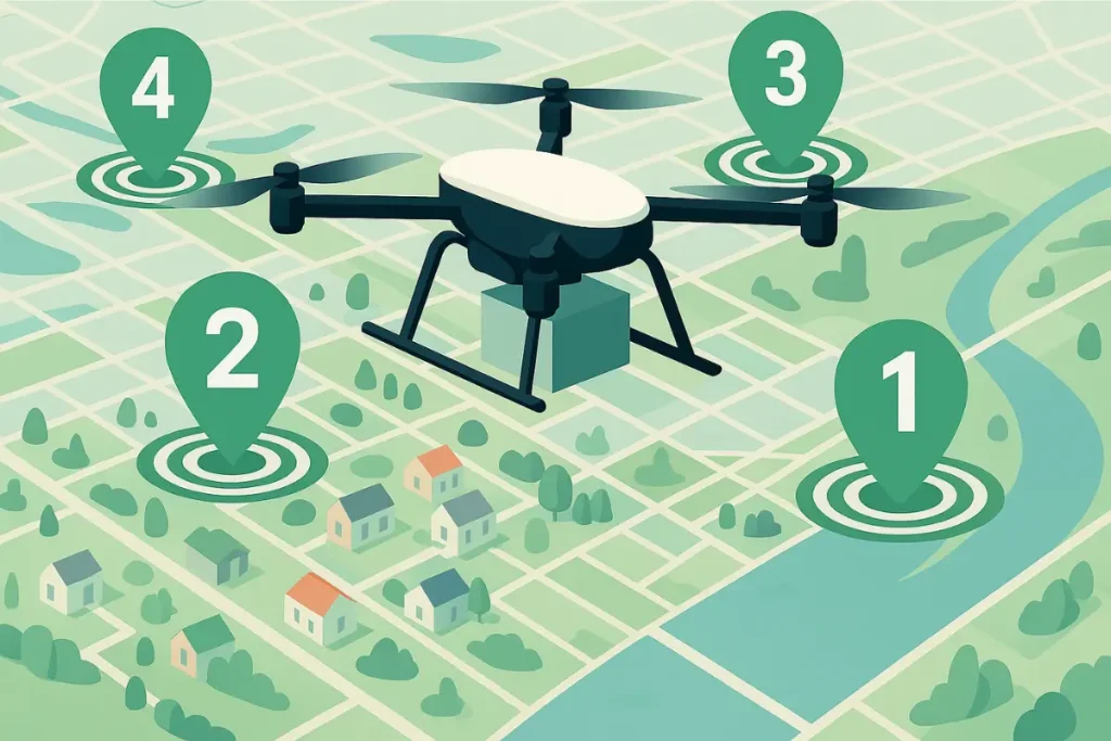 drone landing map